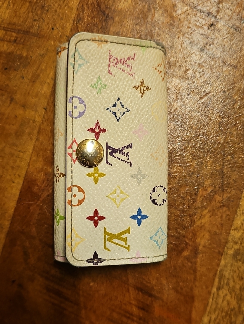 Louis Vuitton Multicolor Monogram Key Pouch - White Base